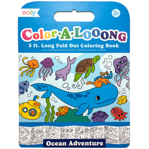 [174155-BB] Color-A-Looong 5' Fold Out Kids Coloring Book - Ocean Adventure