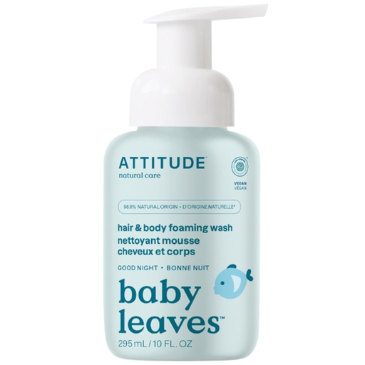[174250-BB] Attitude Baby Leaves 2-in-1 Hair & Body Foaming Wash Good Night 10oz