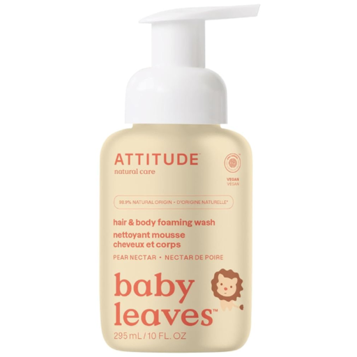 [174251-BB] Attitude Baby Leaves 2-in-1 Hair & Body Foaming Wash Pear Nectar 10oz