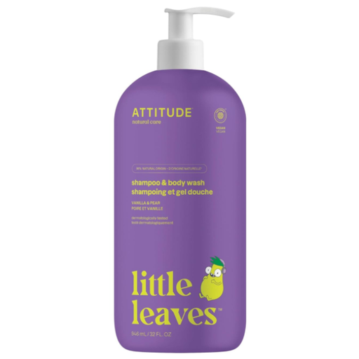 [174255-BB] Attitude Little Leaves 2-in-1 Shampoo & Body Wash Vanilla and Pear 32oz