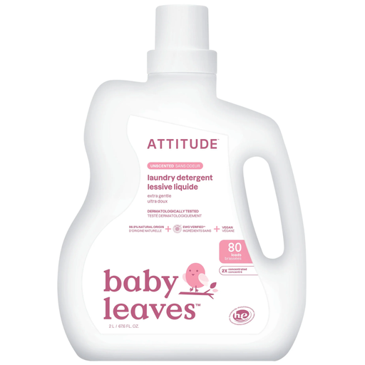 [208166-BB] Attitude Baby Leaves Laundry Detergent Unscented 2L 80 Loads