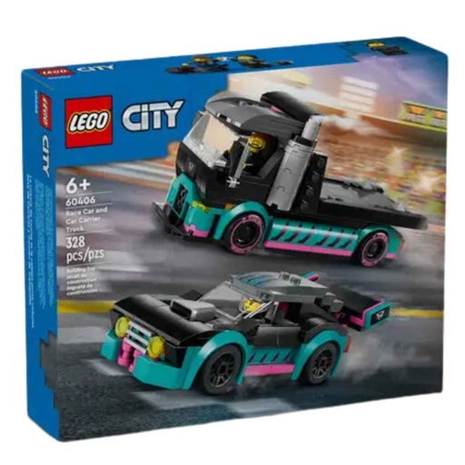 [174284-BB] Lego City Race Car and Car Carrier Truck