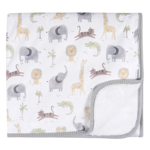 [174967-BB] Gerber Plush Blanket Neutral Animal Geo