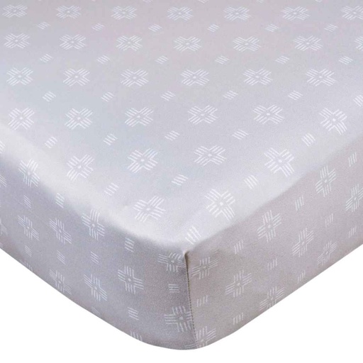 [174972-BB] Gerber Knit Crib Sheet Neutral Animal Geo Grey