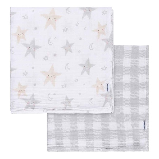 [174976-BB] Gerber Muslin Blankets Celestial 2pk