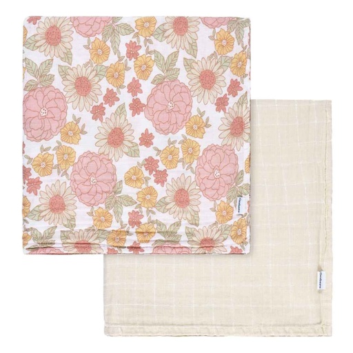 [174990-BB] Gerber Muslin Blankets Retro Floral 2pk