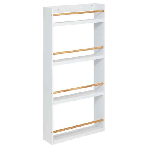 [175281-BB] Kids' Bookshelf 4-Level White Natural
