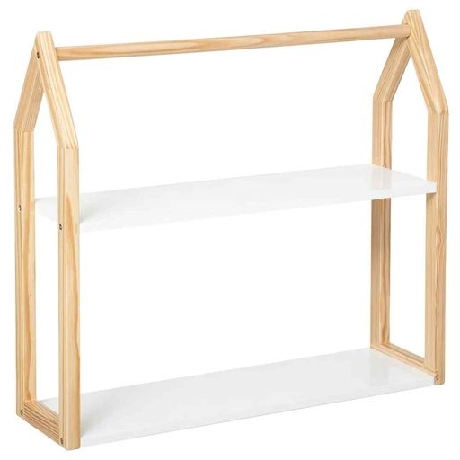 [175284-BB] House Shelf White Natural
