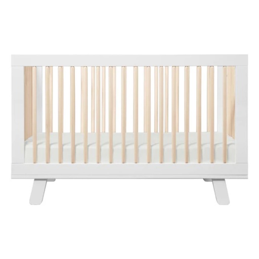 [175312-BB] Babyletto Hudson 3-in-1 Convertible Crib With Toddler Bed Conversion Kit White Washed Natural