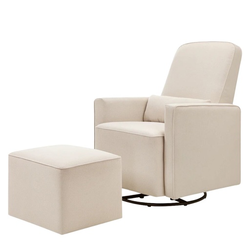 [175315-BB] Davinci Olive Glider and Ottoman Cream