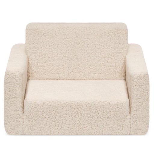 [175361-BB] Cozee Convertible Chair to Lounger Cream Sherpa