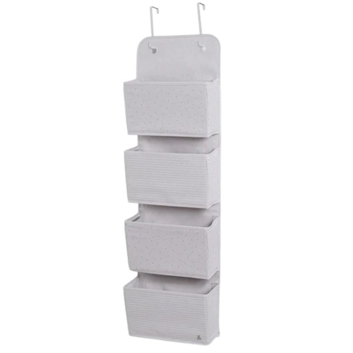 [175365-BB] Over the Door Storage Organizer with 4 Pockets Grey 2-Pack