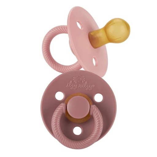 [176011-BB] Itzy Natural Rubber Pacifier Blossom & Rosewood 2pk