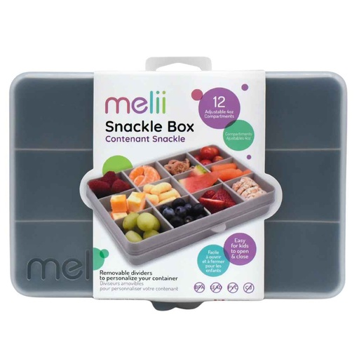 [176369-BB] Melii Snackle Box Grey Regular - 12 Compartment
