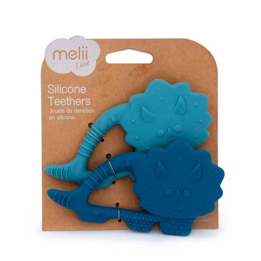 [176379-BB] Melii Luxe Silicone Teether Dino 2pk
