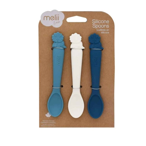 [176385-BB] Melii Luxe Silicone Spoons Blue 3pc