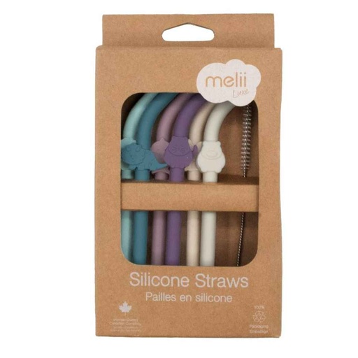 [176392-BB] Melii Luxe Silicone Straws 6pc