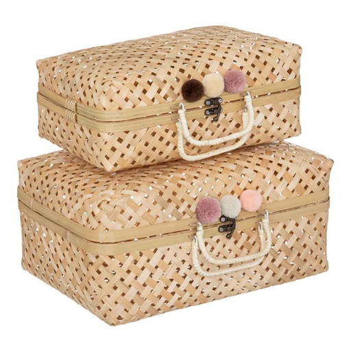 [176511-BB] Bamboo Campagne Suitcases 2pc