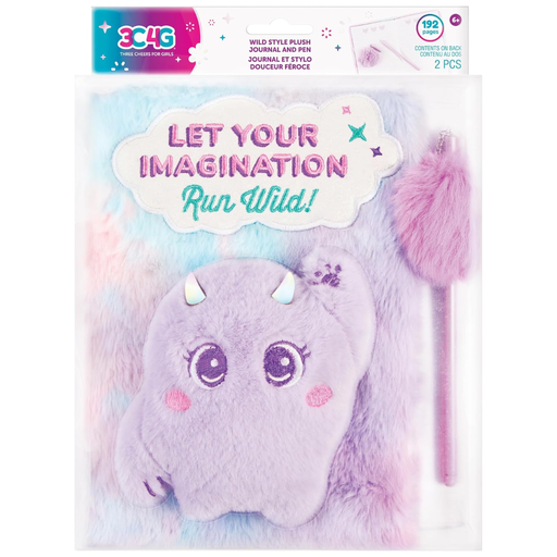 [176711-BB] Imagination Land Wild Style Plush Locking Journal and Pen