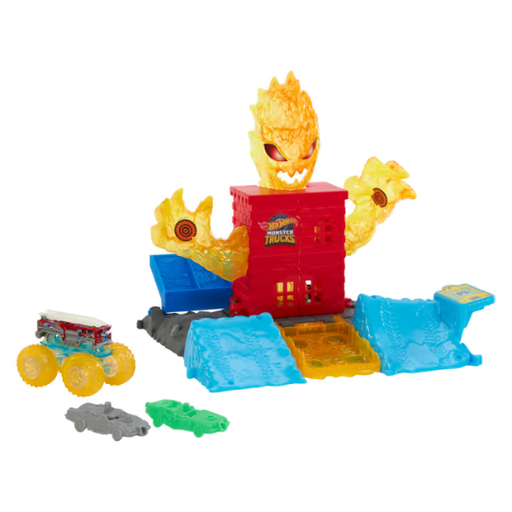 [176819-BB] Hot Wheels Monster Trucks 5 Alarm Torch Tower Takedown Playset