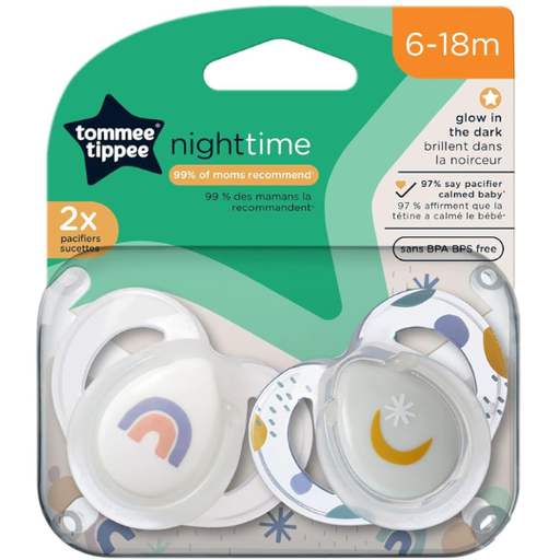 [177137-BB] Tommee Tippee Night Pacifier 2pk 6-18M