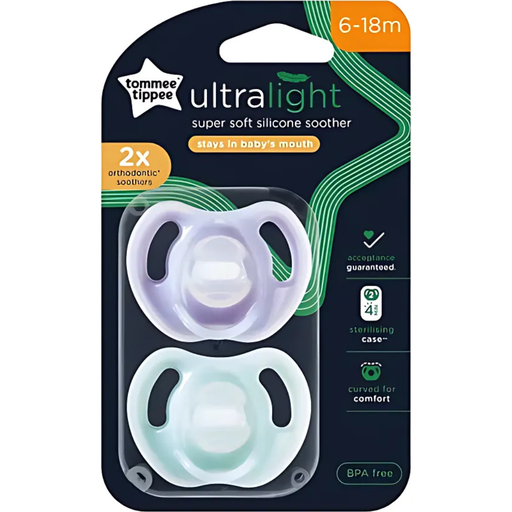 [177139-BB] Tommee Tippee Ultra Light Soother Assorted 6-18M