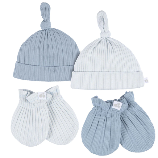 [177452-BB] Just Born Hat and Mitten Set Blue 4pc