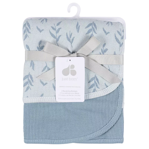 [177461-BB] Just Born Thermal Blanket Blue 2pk