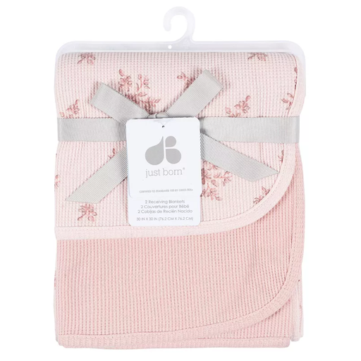 [177462-BB] Just Born Thermal Blanket Pink 2pk