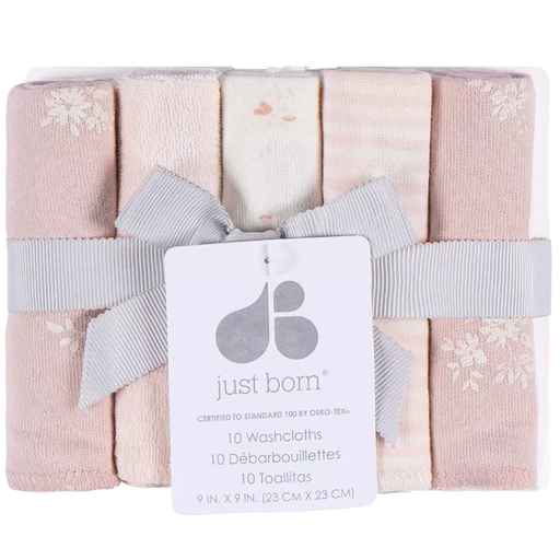 [177468-BB] Just Born Washcloths Pink 10pk