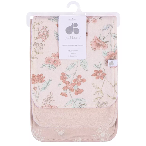 [177474-BB] Just Born Burpcloths Pink 3pk