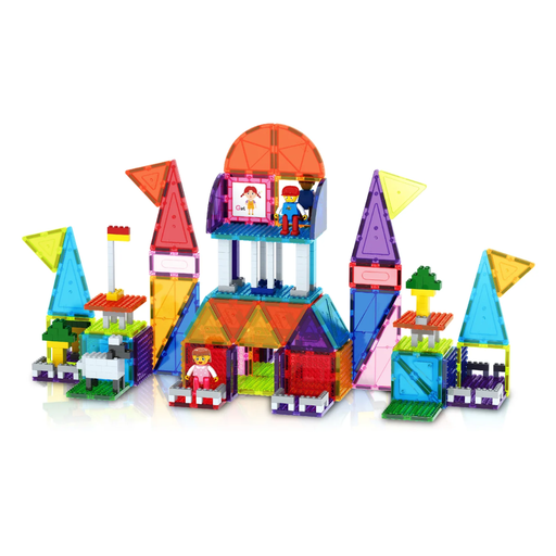 [177550-BB] PicassoTiles Magnet Tile + Brick Blocks Compatibility Building Set