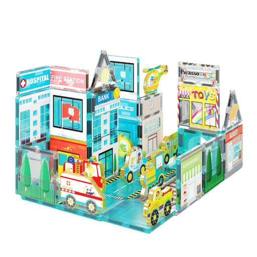 [177551-BB] PicassoTiles Metro City Magnetic Marvels Playset