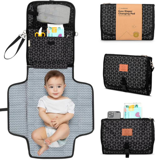 [177576-BB] KeaBabies EZEE Diaper Changing Mat Black Geo