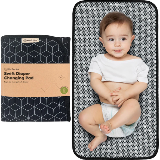 [177578-BB] KeaBabies Swift Diaper Changing Mat Black Geo