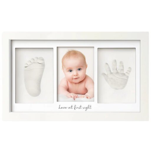 [177585-BB] KeaBabies Baby Handprint & Footprint Keepsake Duo Frame Alpine White