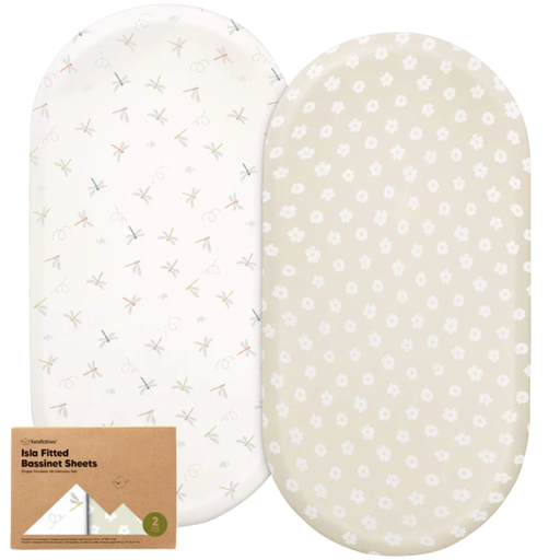 [177587-BB] KeaBabies Isla Fitted Bassinet Sheets Meadow 2pk
