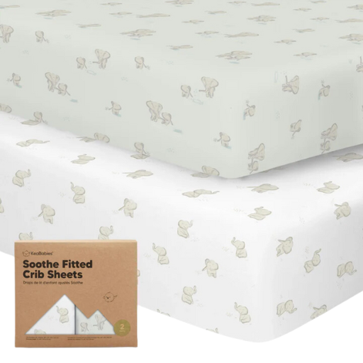 [177598-BB] KeaBabies Soothe Fitted Crib Sheet Elly 2pk