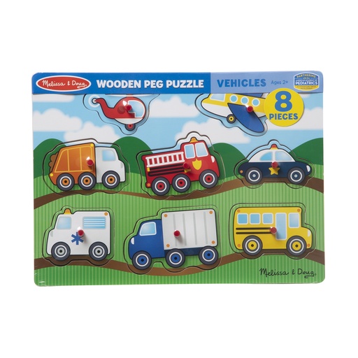 [177616-BB] Melissa & Doug Peg Puzzle Vehicles
