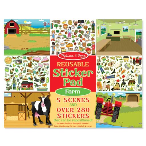 [177979-BB] Melissa & Doug Reusable Sticker Pad Farm