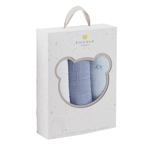 [178408-BB] Muslin Swaddle Blue 3pk
