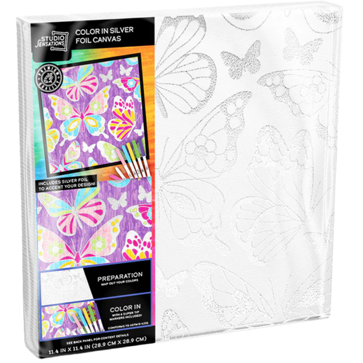 [178861-BB] Butterfly Silver Foil Coloring Kit