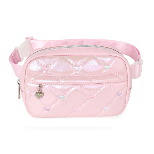 [178940-BB] Metallic Quilted Heart Stiched Fanny Pack