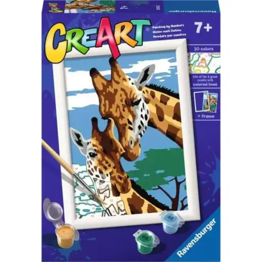 [179619-BB] CreArt Paint by Number Cute Giraffes 5x7in