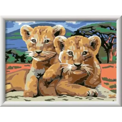 [179621-BB] CreArt Paint by Number Lion Cubs 7x10in