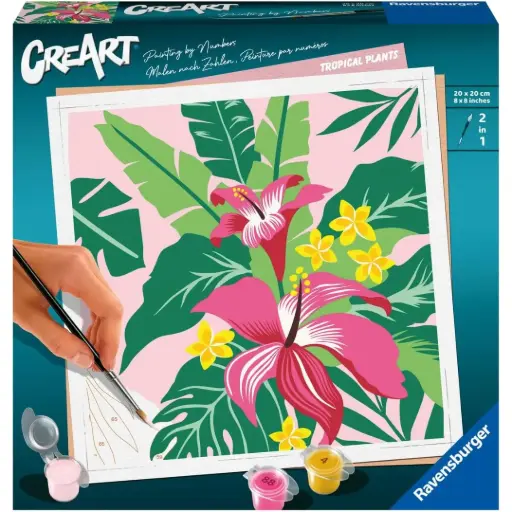 [179623-BB] CreArt Paint by Number Tropical Plants 7x10in