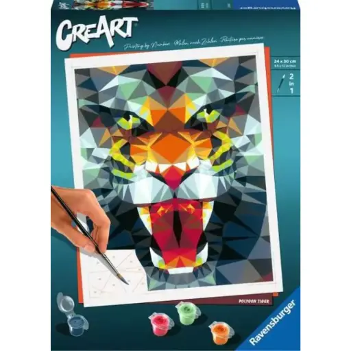 [179624-BB] CreArt Paint by Number Polygon Tiger 7x10in