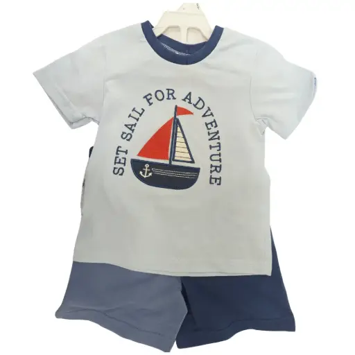 [181213-BB] Tank & Short Toddler Set 3pc Sail for Adventure