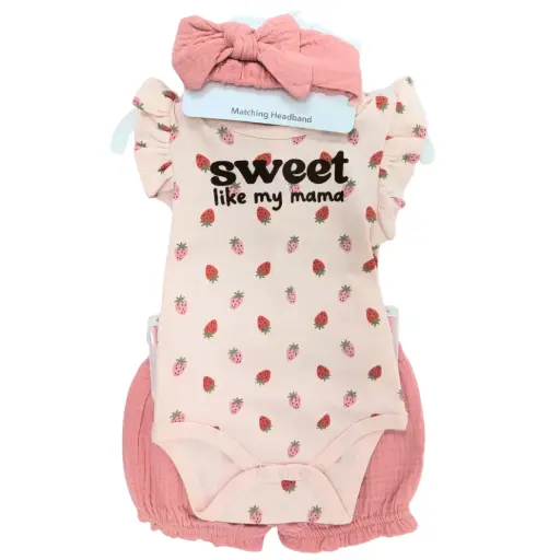 [181220-BB] Bodysuit & Short 3pc Set Berry Burst