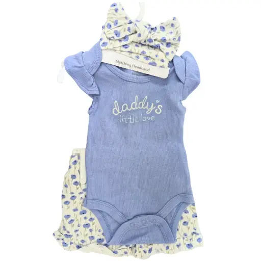 [181222-BB] Bodysuit & Short 3pc Bluebell Dreams